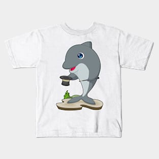 Dolphin Wizard Cylinder Kids T-Shirt